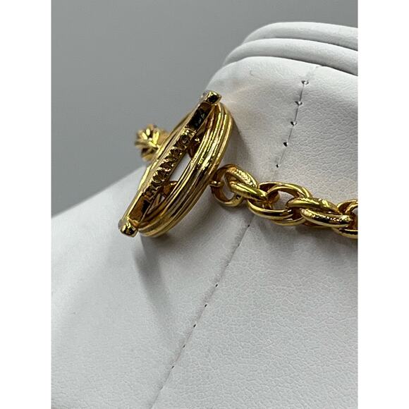 IVANA Signature Vintage Royal Coat Of Arms Shield Crest Gold Plated Necklace - Picture 12 of 16